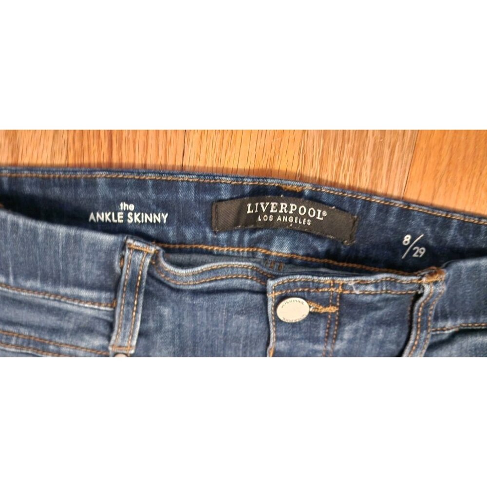 Liverpool Los Angeles Jeans 8 /29 Blue The Ankle Skinny Medium Wash Flex Stretch - Picture 3 of 8